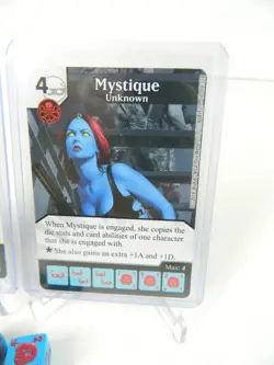Marvel Dice Masters Avengers VS X-Men AVX Mystique 2 Cards CUR + 2 Dice - Image 3