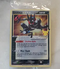 Pokemon TCG Greninja Gold Star SWSH144 Celebrations Black Star Promo Card Sealed - Image 1