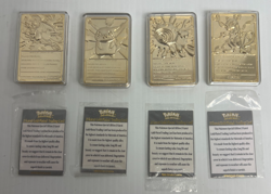Vintage 1999 23K Gold Plated Metal Pokemon Card Set Lot of 4 Burger King - Image 2