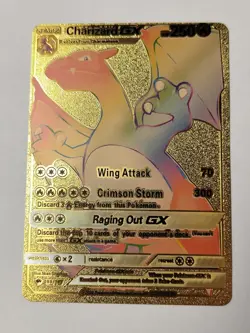 Rare Rainbow Gold Charizard GX Card 150/147 Fan Art Near Mint / Mint - Image 1