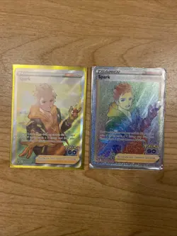 Spark Full Art + Rainbow Rare Trainer Cards Pokemon GO Set Near Mint - Image 1