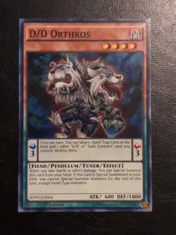 Yu-Gi-Oh! SUPER RARE HOLO CARD D/D ORTHROS SDPD-EN004 1ST NM - Image 1