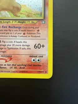 Typhlosion 17/111 Holo Rare Neo Genesis Pokemon Card MP No Creases - Image 4