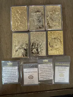 Full Set! - 1999 Pokemon 23k Gold Plated Cards W/Certificates of Authenticity - Image 1
