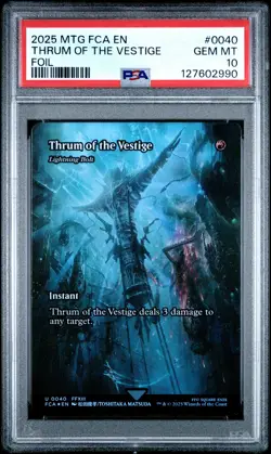 2025 MTG FINAL FANTASY: THROUGH THE AGES FOIL #0040 THRUM OF THE VESTIGE PSA 10 - Image 1