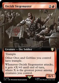 MTG Orcish Siegemaster EXTENDED ART #116 Commander LOTR NM/Mint - Image 1