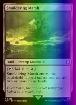 MTG Magic the Gathering Smoldering Marsh (292/1189) Fallout LP FOIL - Image 1