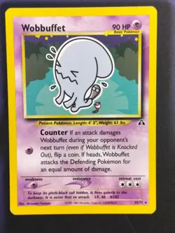 Wobbuffet RARA 35/75 Non Holo Neo Discovery ENG Unlimited Carta Pokemon Inglese - Image 1