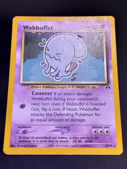 Wobbuffet RARA 35/75 Non Holo Neo Discovery ENG Unlimited Carta Pokemon Inglese - Image 3