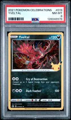 2021 POKEMON CELEBRATIONS #019 YVELTAL PSA 8 - Image 1