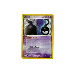 2005 Pokemon Unseen Forces Unown #U/28 Rare Holo HP/Damaged - Image 1