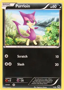Pokemon Purrloin (1/30) BW Trainer Kit Zoroark LP - Image 1