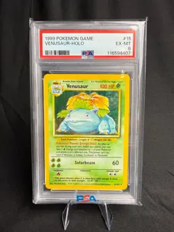 1999 POKEMON BASE SET UNLIMITED #15 / 102 VENUSAUR HOLO - PSA 6 - Image 3