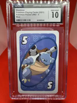 Pokemon Big Man Blastoise 2021 Pokemon Pocket UNO #5 CGC GEM MINT 10 BLUE TCG - Image 1