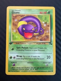 Pokemon TCG Ekans Fossil 46/62 1st Edition Common LP - Image 1