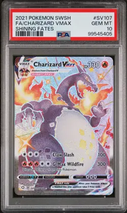 2021 POKEMON SWORD & SHIELD SHINING FATES #SV107 FULL ART/CHARIZARD VMAX PSA 10 - Image 1