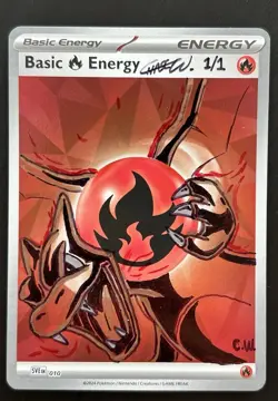 Hand Drawn Pokemon Charizard Holo Energy Card Original Art 1/1 custom - Image 1