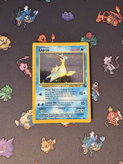 Pokemon Cards Lapras 10/62 Holo Rare Fossil UNLIMITED WOTC - (NM-) - Image 1