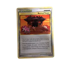 Pokemon TCG Stadium Card Burned Tower 71/90 Rare - Image 1