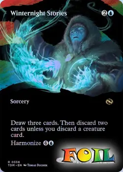 Winternight Stories Borderless 0336 MTG Tarkir: Dragonstorm Rare NP Foil - Image 1