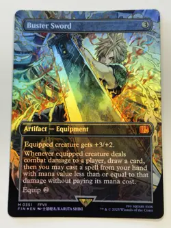 Magic: The Gathering ‘Buster Sword’ Borderless FOIL MTG FIN LP - Image 1