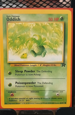 Oddish 63/82 Team Rocket Common Near Mint Pokemon TCG 1999 - Image 1