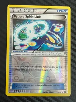 Pokemon TCG Kyogre Spirit Link 132/160 Primal Clash Trainer Reverse Holo LP - Image 1