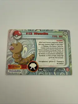 Weedle #13 Pokemon 1999 Topps TV Animation Edition Series - Image 2