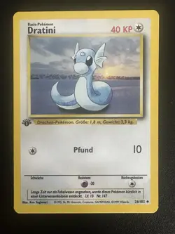 1st Edition Dratini #26/102 German Pokemon TCG 1999 Vintage - Image 1