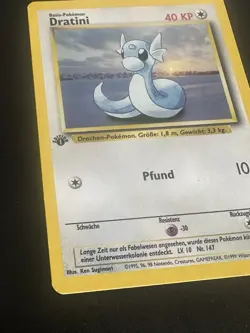 1st Edition Dratini #26/102 German Pokemon TCG 1999 Vintage - Image 2