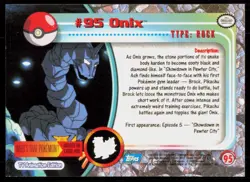 2000 Topps Pokemon TV Animation Series 2 Onix Blue Logo #95 - Image 2