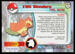 2000 Topps Pokemon TV Animation Series 2 Slowbro Blue Logo #80 - Image 2