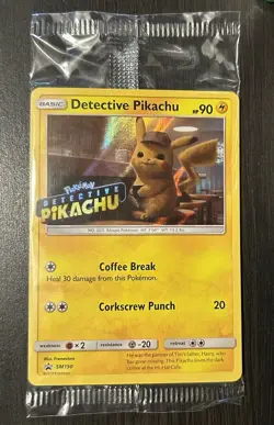 Detective Pikachu SM190 Sealed Pokemon 2019 Black Star Promo DVD Stamped Holo - Image 1