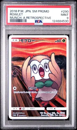 PSA9 Munch Rowlet 290 2018 Pokemon Japanese SM Promo Munch: A Retrospective - Image 1