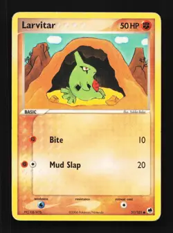Larvitar 51/101 HP EX Dragon Frontiers English Pokemon Card TCG - Image 1