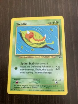 Weedle 70/75 Neo Discovery Rare Vintage Pokemon Card - Image 1
