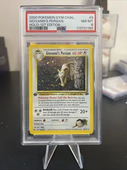 Giovanni's Persian Gym Challenge 2000 Holo Pokemon Card TCG 8/132 PSA 8 1st Ed - Image 1