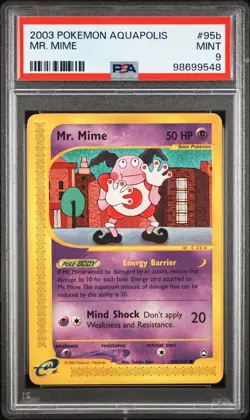 2003 Pokemon Aquapolis # 95b Mr. Mime Non Holo PSA 9 Card MINT! Trusted Seller! - Image 1