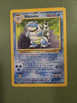 1999 Holo Rare Blastoise 2/102 Base Set Pokemon Card WOTC TCG Original Set - MP - Image 1