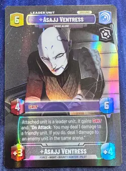 Star Wars Unlimited Jump To Lightspeed Asajj Ventress SHOWCASE Leader Card - Image 2