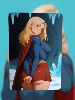Supergirl Justice League Anime Waifu Sexy Goddess Doujin Lewd Hentai Card - Image 1