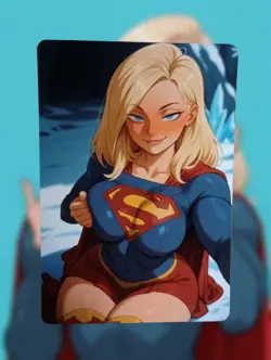 Supergirl Justice League Anime Waifu Sexy Goddess Doujin Lewd Hentai Card - Image 1