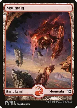 Lot of 20x Mountain #276 - ZNR Zendikar Rising - MTG Magic FULL ART Land NM - Image 1