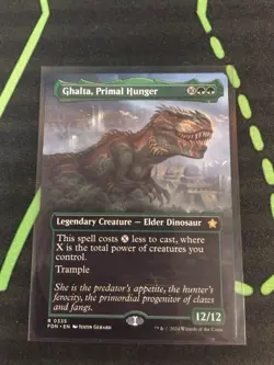 MTG Magic The Gathering Ghalta, Primal Hunger Borderless Dinosaur Commander - Image 1
