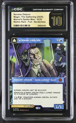 NORMAN OSBORN Marvel's Spider-Man Borderless Foil Mythic CGC Pristine 10 MTG - Image 1