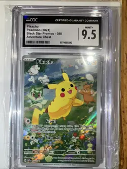 CGC 9.5 2024 Pikachu Pokemon Black Star Promo 088 Adventure Chest - Image 1