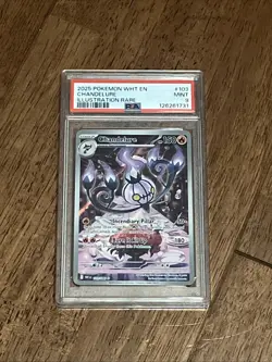 2025 POKEMON WHT EN-WHITE FLARE ILLUSTRATION RARE #103 CHANDELURE PSA 9 - Image 1