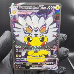 Pokemon Garrurumon Pikachu Custom Made Fan Art Holo - Image 1