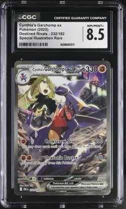 CGC 8.5 2025 Pokemon English Cynthia's Garchomp ex Destined Rivals 232/182 SIR - Image 1