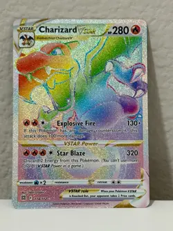 Pokemon TCG Charizard VSTAR Rainbow MINT CONDITION Brilliant Stars 174/172 🔥🔥 - Image 1